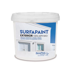 surfapaint™ 100% acrylic exterior υπερλευκο ακρυλικο χρωμα 3l nanophos