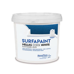 surfapaint ™hellas cool white ινοπλισμενο ακρυλικο ελαστομερες στεγανωτικο 10l nanophos