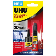ΚΟΛΛΑ ΣΤΙΓΜΗΣ ΓΕΜΙΣΤΙΚΗ UHU SUPER 3D FILLER 9+3GR 7000730